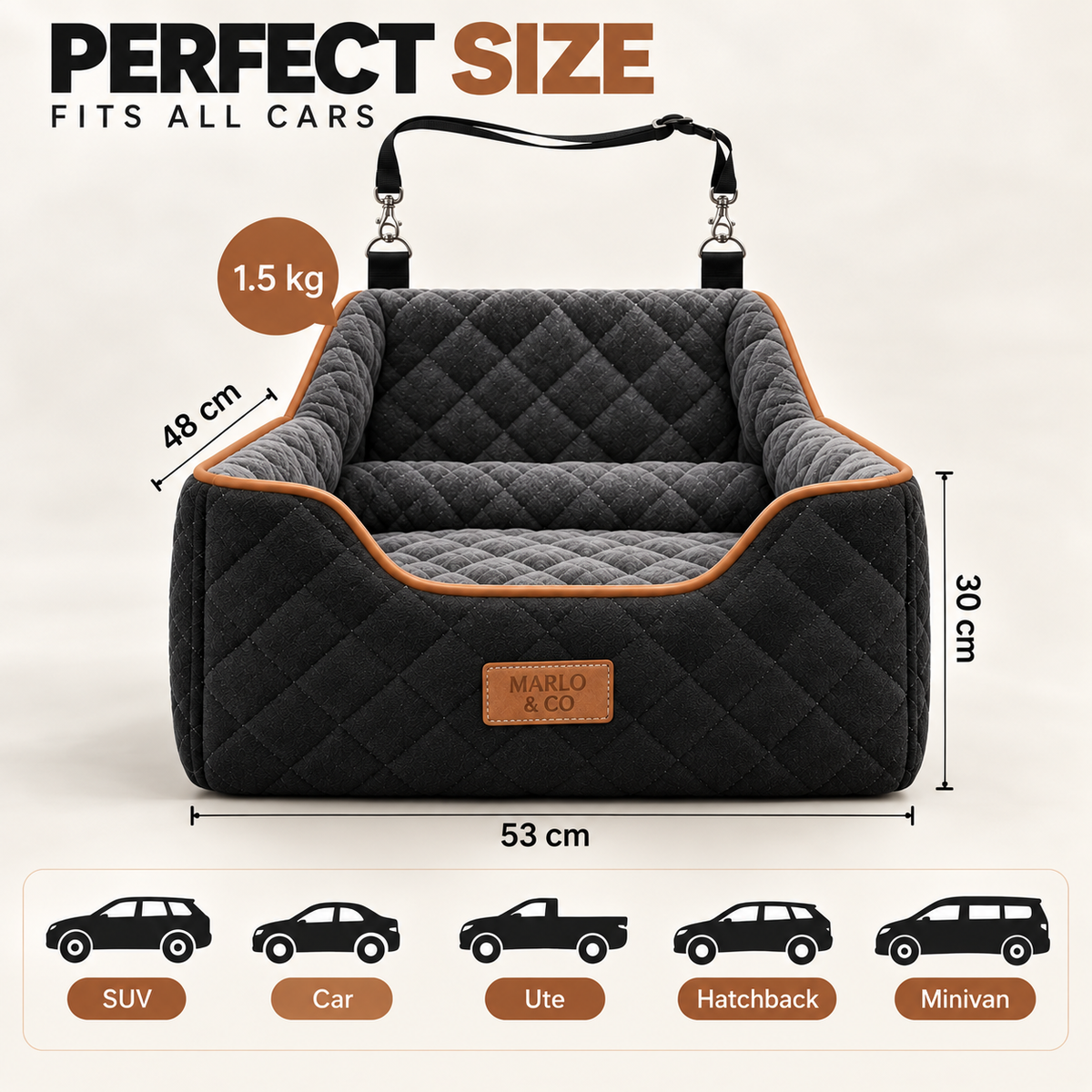 Marlo&Co™ Plush Front Dog Car Seat