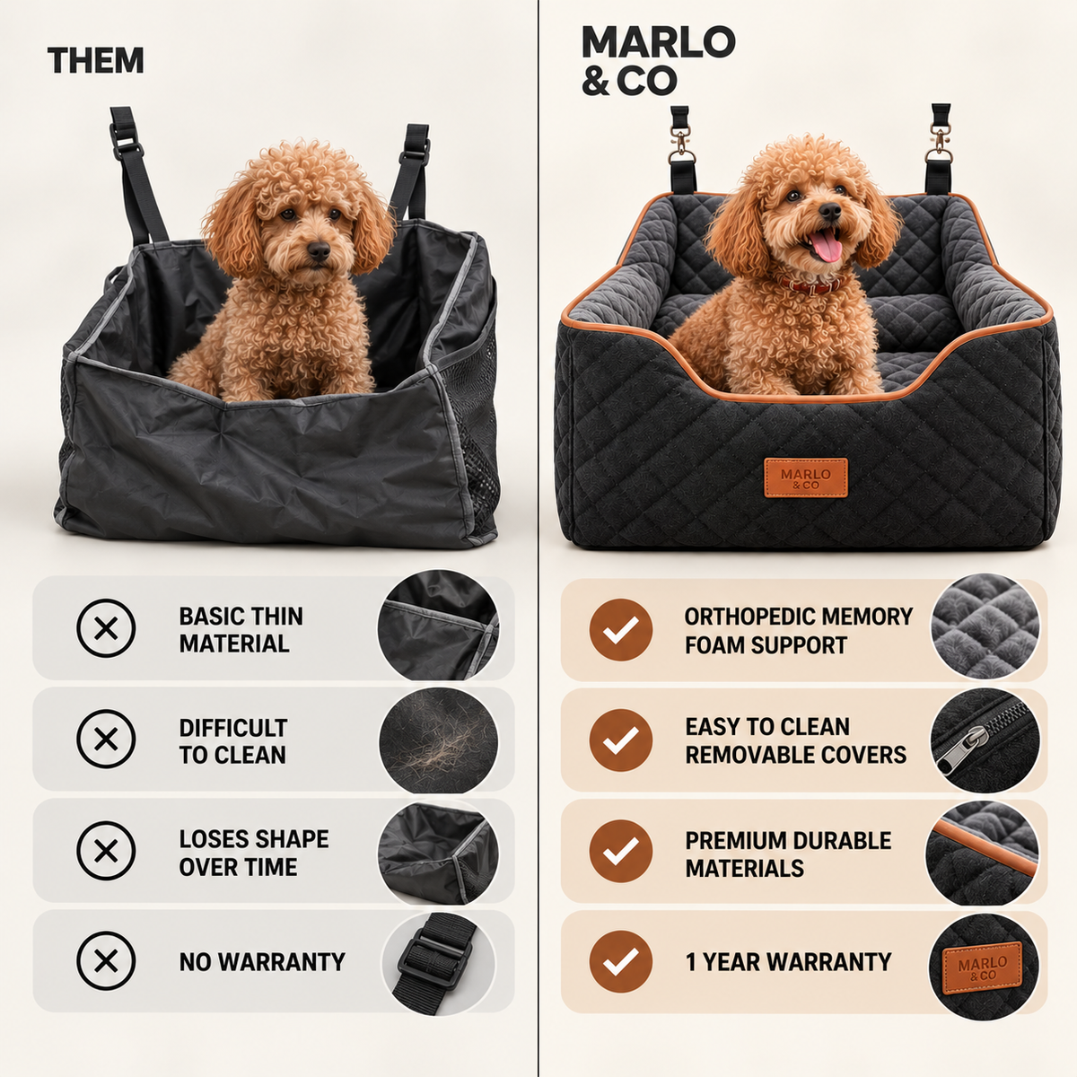 Marlo&Co™ Plush Front Dog Car Seat